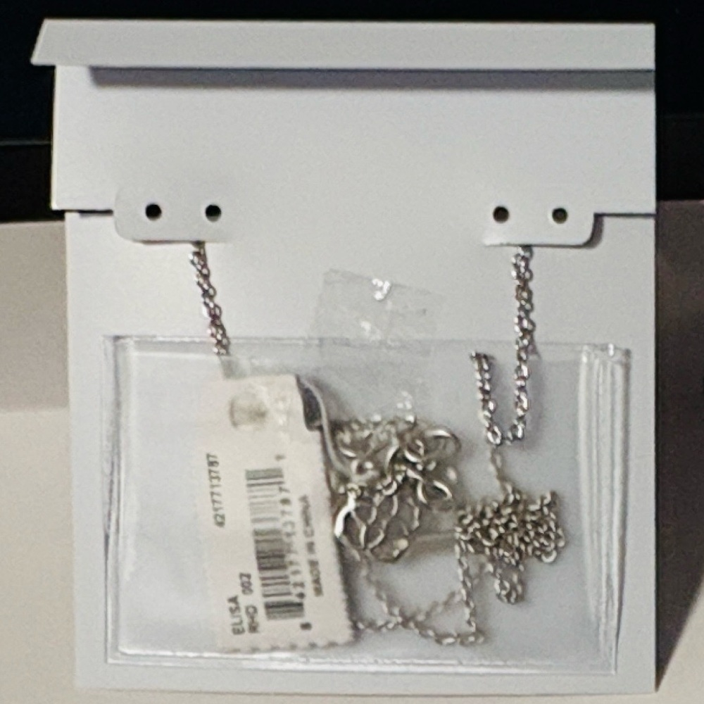NWT Lot of 2x [Kendra Scott] Kaia Hoop Earrings & Elisa Pendant Necklace, Silver - Picture 12 of 12
